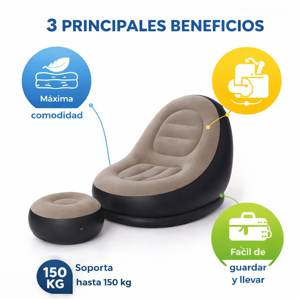 Sillón Descanso Premium: Comodidad premium, se guarda fácilmente.
